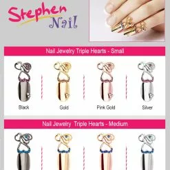 Stephen Nail Jewelry Triple Hearts (Medium-Pink Gold)