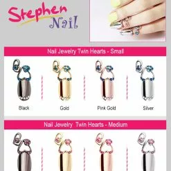Stephen Nail Jewelry Twin Hearts (Small-Black)
