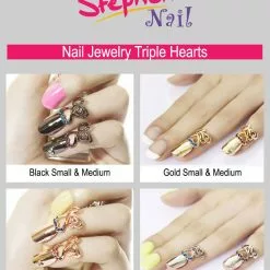 Stephen Nail Jewelry Triple Hearts (Medium-Gold)