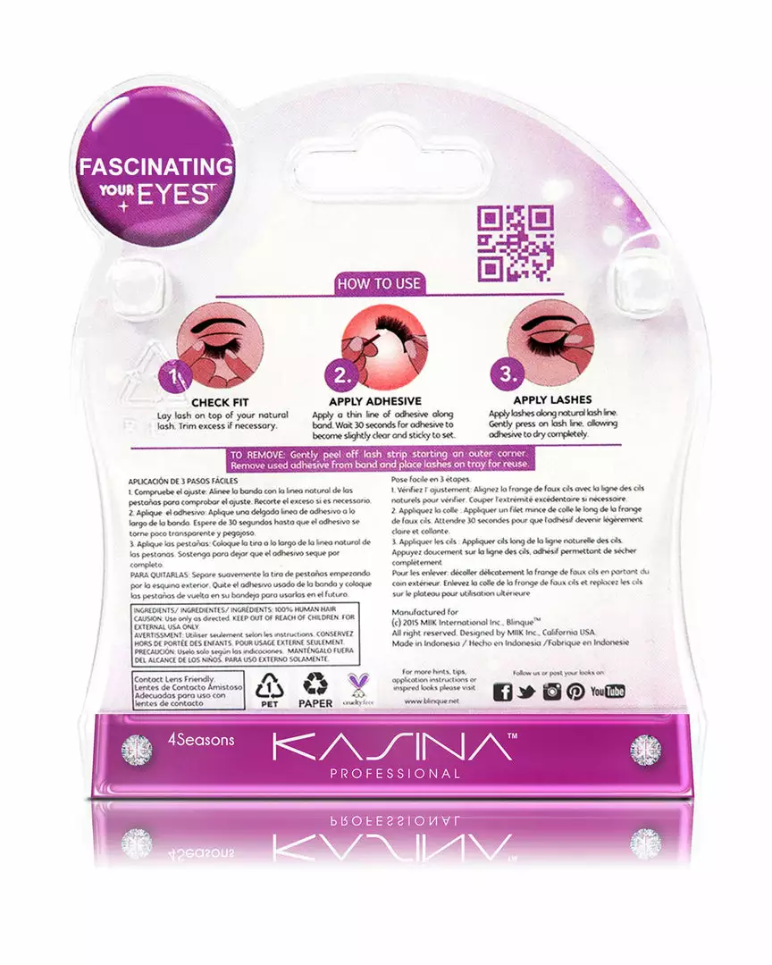 Premium 4 Seasons Eyelashes #107 By Kasina Professional 5 Premium 4 Seasons Eyelashes #107 By Kasina Professional