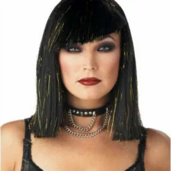 California Costume Wigs Glimmer Glam Black/Gold Costume Wig By California Costumes