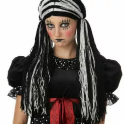 California Costume Wigs Tragedy Ann Black/White Halloween Wig By California Costumes