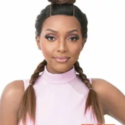 Wigs For Black Women Vixen Y Yaki Straight | Lace Front Human Hair Blend Wig By It's A Wig