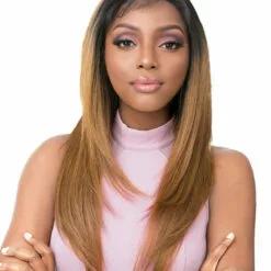 Wigs For Black Women Vixen Y Yaki Straight | Lace Front Human Hair Blend Wig By It's A Wig