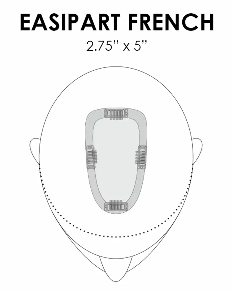 EasiPart French 18 Inch | Monofilament Remy Human Hair Toppers By Jon Renau Wiglets 8 EasiPart French 18 Inch | Monofilament Remy Human Hair Toppers By Jon Renau Wiglets
